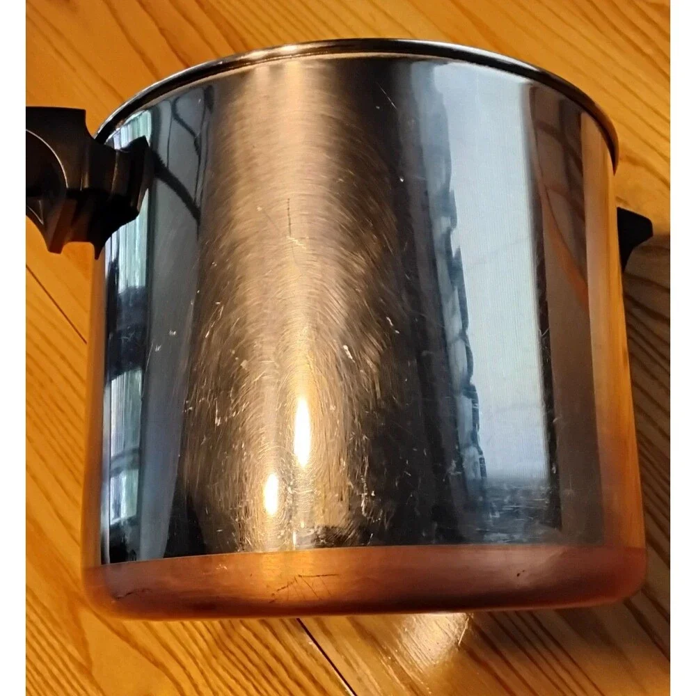 Revere Ware Vintage 8 Qt 92 b SS Copper Clad Bottom Stock Pot No Lid Illonois